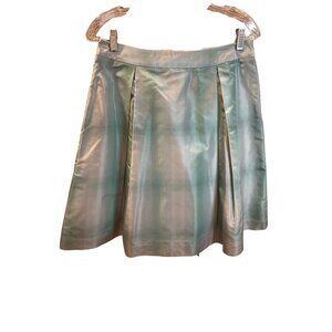Banana Republic Blue Green 100% Silk A-line Skirt Sz 4